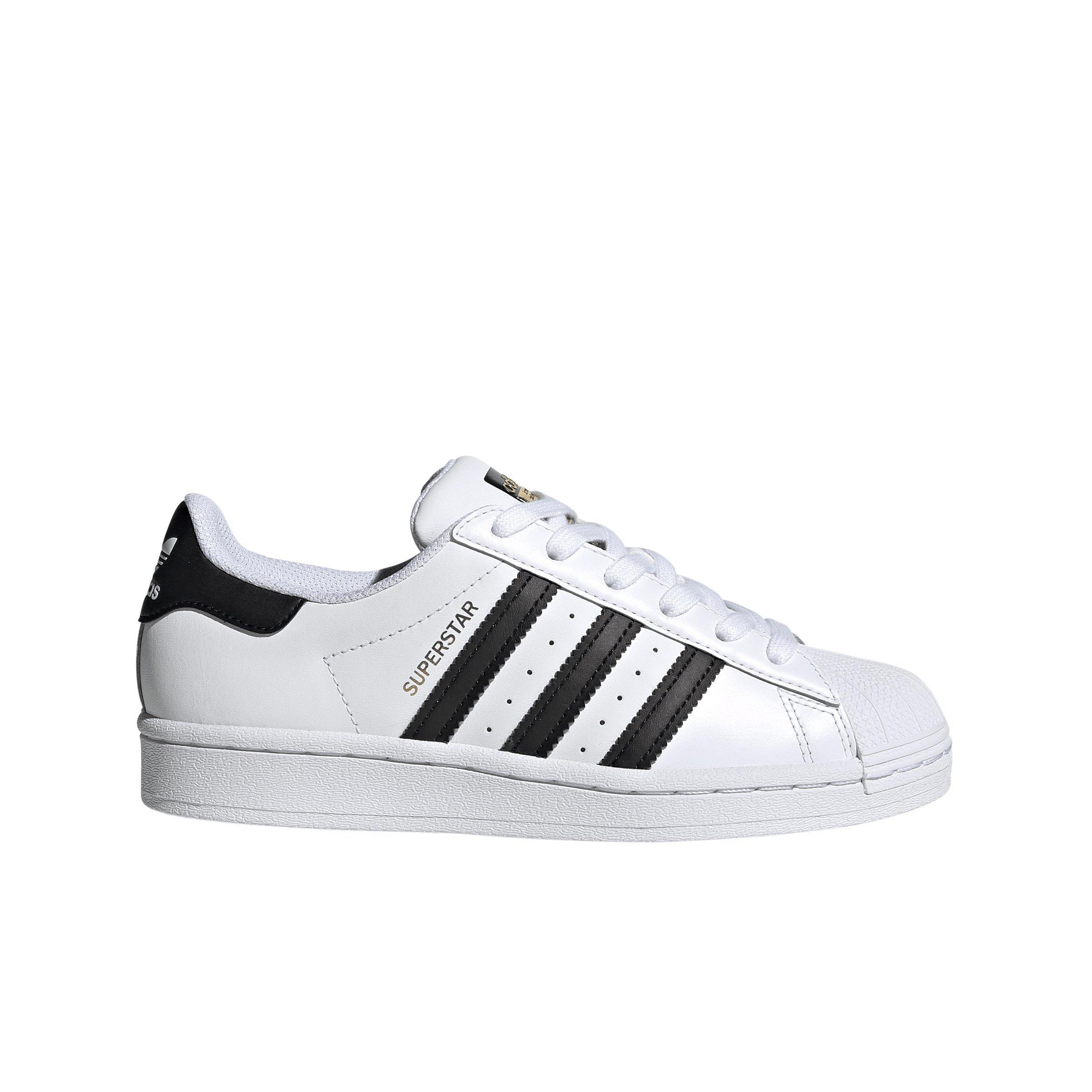 Adidas superstar white black grade school sale